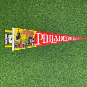 Vintage Philadelphia PA Felt Pennant Liberty Bell Independence Hall Souvenir